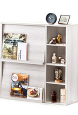 IRIS meubels, plank, opbergboekenkast, met 2 deuren, FR-F2 - Wit Eikenhout, W33,8 x D89 x H90 cm