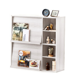 IRIS furniture, shelf, storage bookcase, with 2 doors, FR-F2 - White Oak, W33.8 x D89 x H90 cm