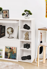 IRIS meubels, plank, opbergboekenkast, met 2 deuren, FR-F2 - Wit Eikenhout, W33,8 x D89 x H90 cm