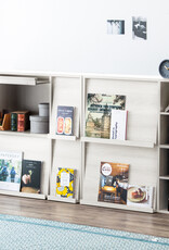 IRIS meubels, plank, opbergboekenkast, met 2 deuren, FR-F2 - Wit Eikenhout, W33,8 x D89 x H90 cm