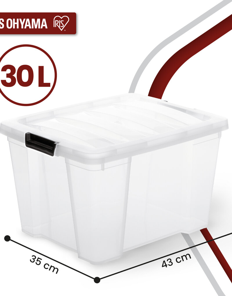 IRIS Handy Box- 30 liters - set of 4- HB-30 - Transparent