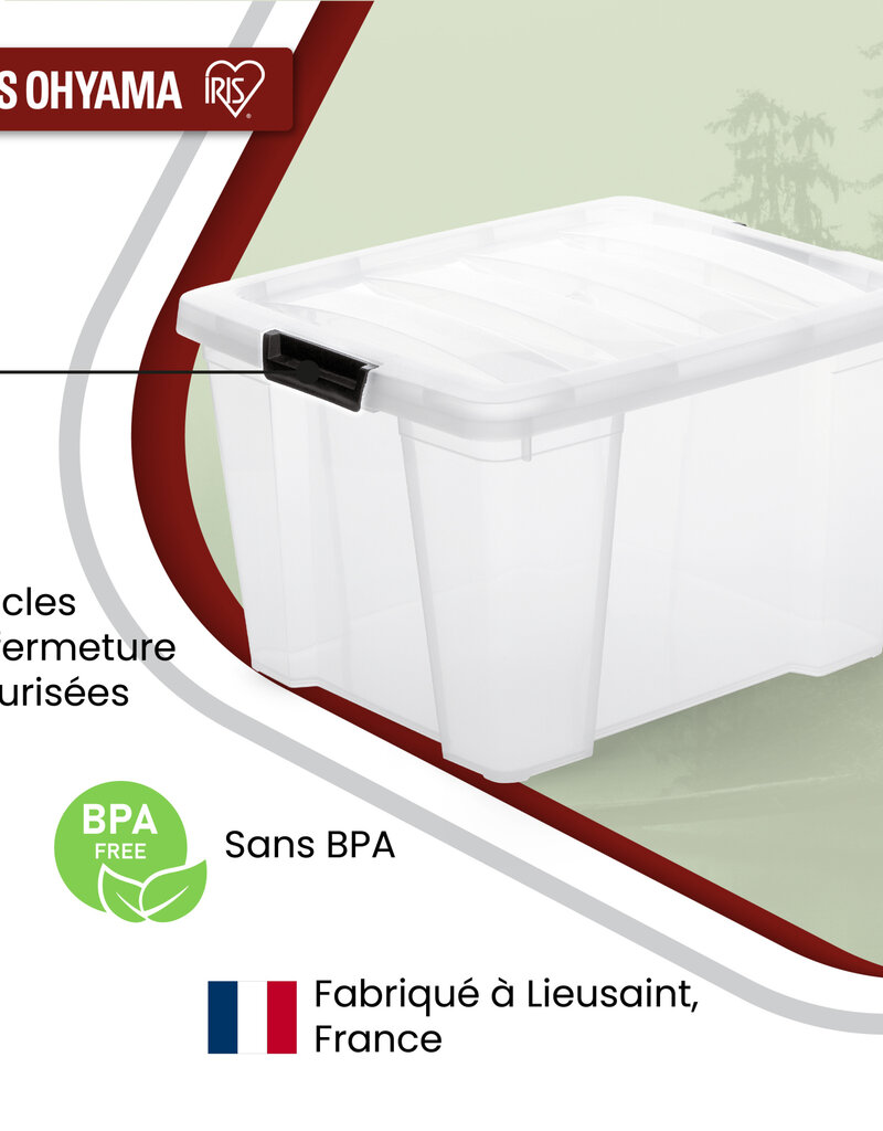 IRIS Handy Box- 30 liters - set of 4- HB-30 - Transparent