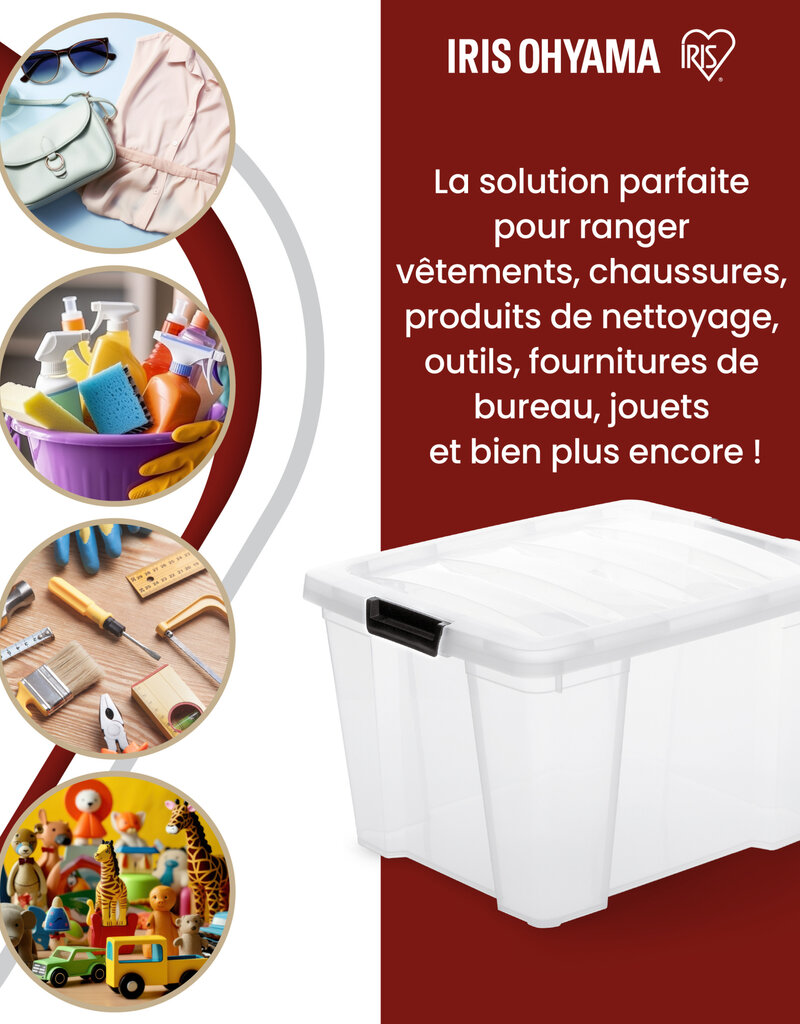 IRIS Handy Box- 30  liter - set van 4- HB-30 - Transparant