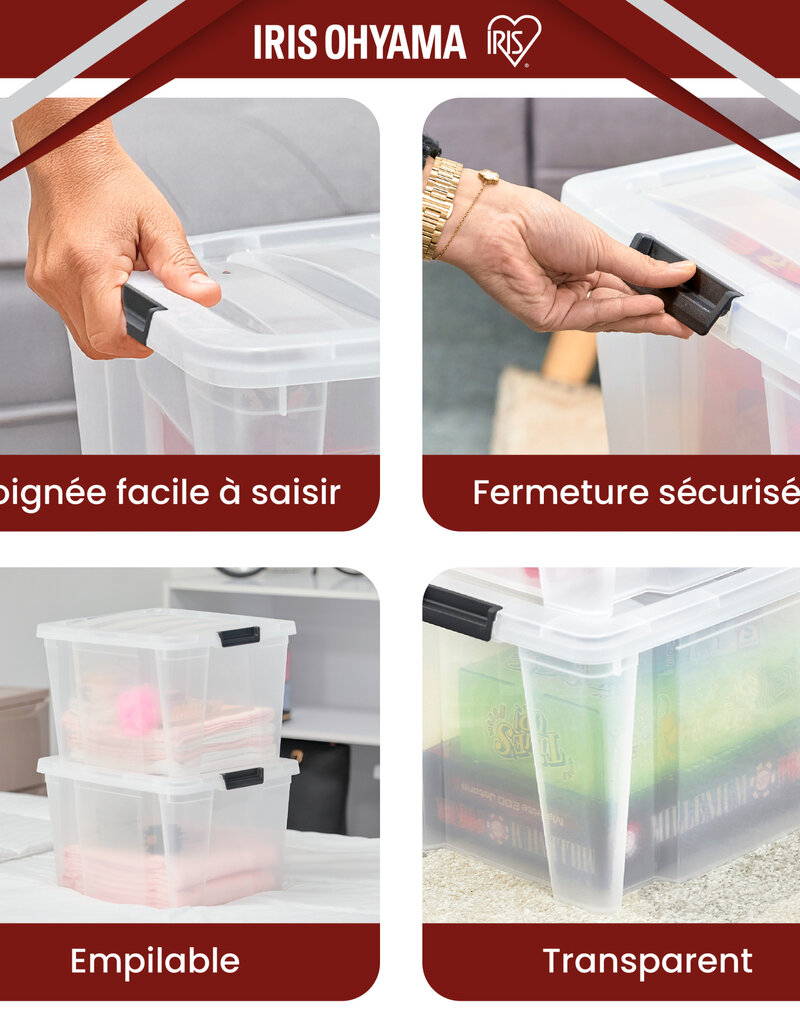 IRIS Handy Box- 30 liters - set of 4- HB-30 - Transparent