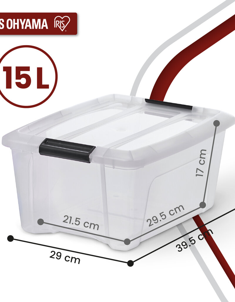 IRIS New Top Box - 15L - set van 3 - Transparant
