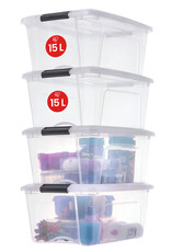 IRIS New Top Box - 15 liters - set of 4 - NTB-15 - Transparent