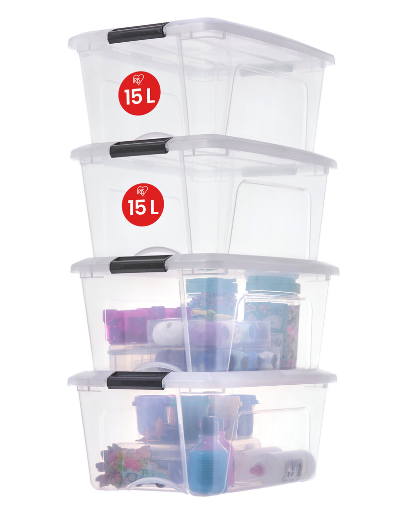 IRIS New Top Box - 15 liters - set of 4 - NTB-15 - Transparent