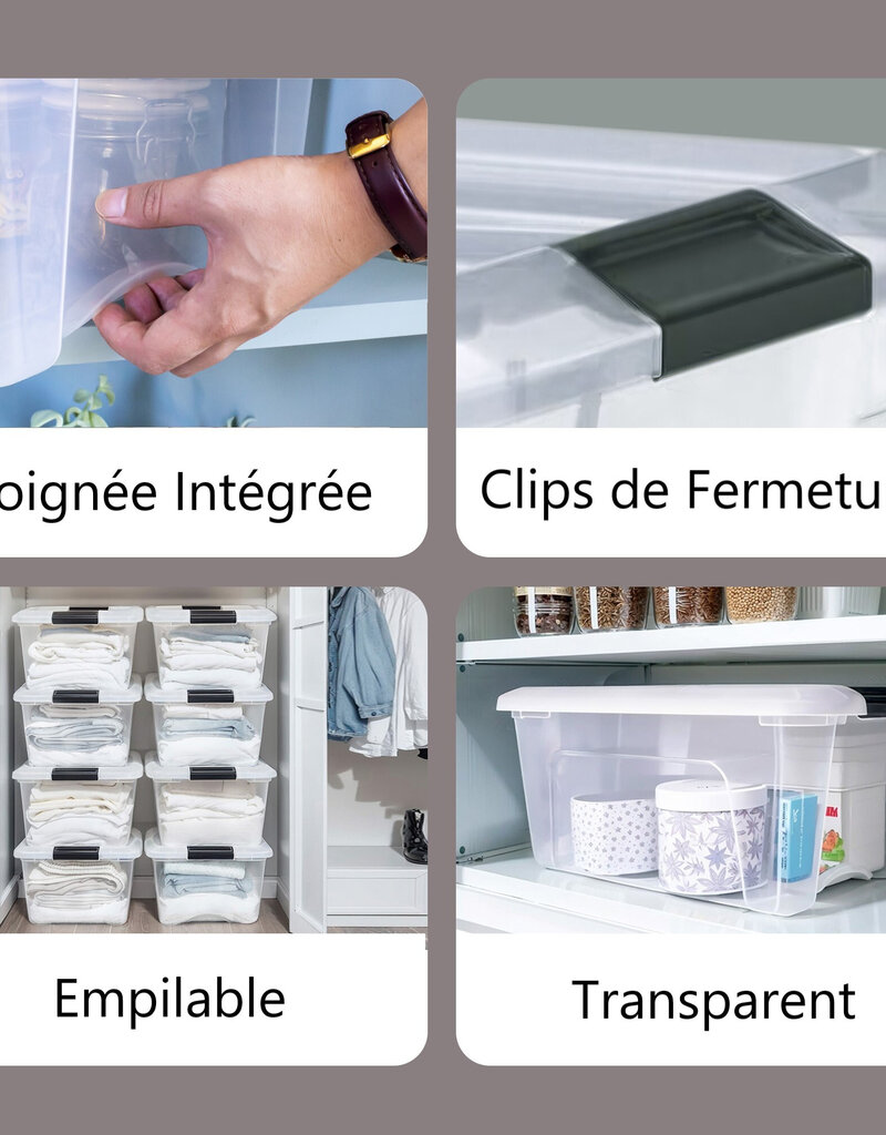 IRIS New Top Box - 15 liters - set of 4 - NTB-15 - Transparent