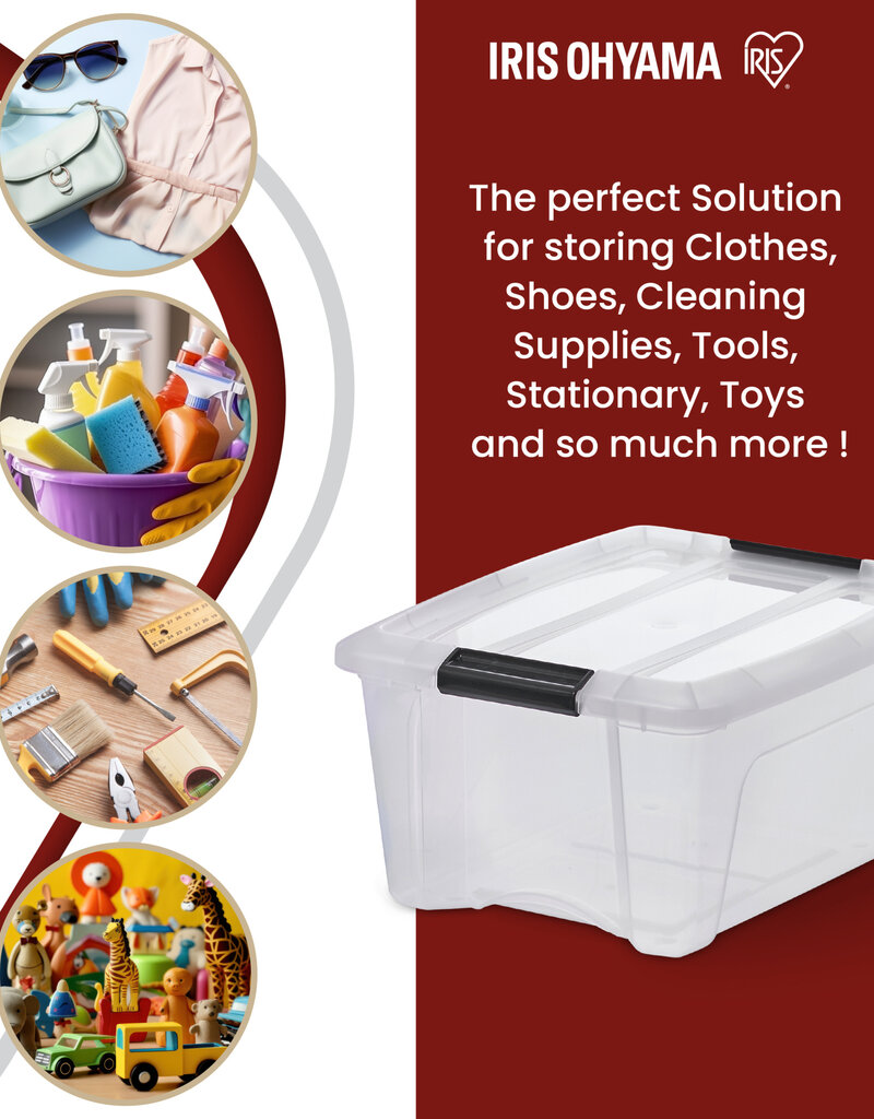 IRIS New Top Box - 15 liters - set of 4 - NTB-15 - Transparent