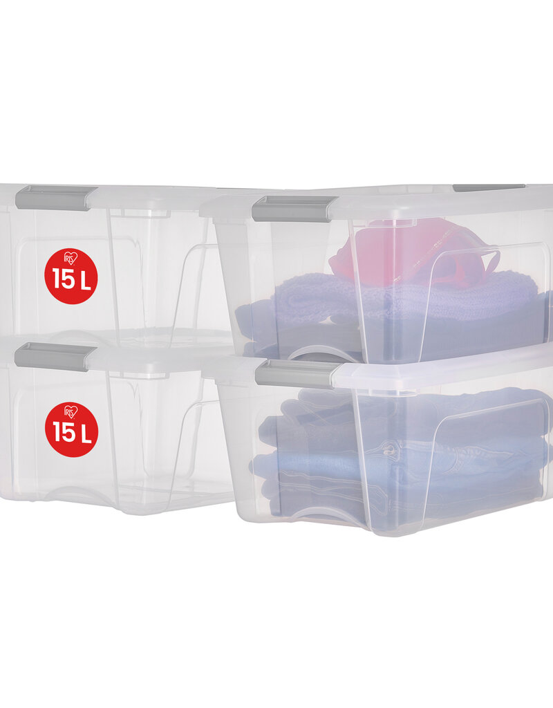 IRIS New Top Box - 15 liters - set of 4 - NTB-15 - Grey
