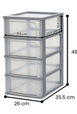 IRIS Organizer Chest - 4 drawers - OCH-2004 - Grey