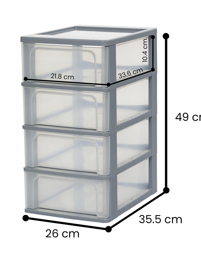 IRIS Organizer Chest - 4 lades - OCH-2004 - Grey