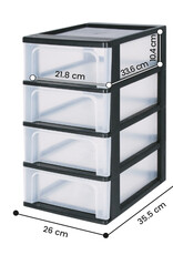 IRIS Organizer Chest - 4 lades - OCH-2004 - Black