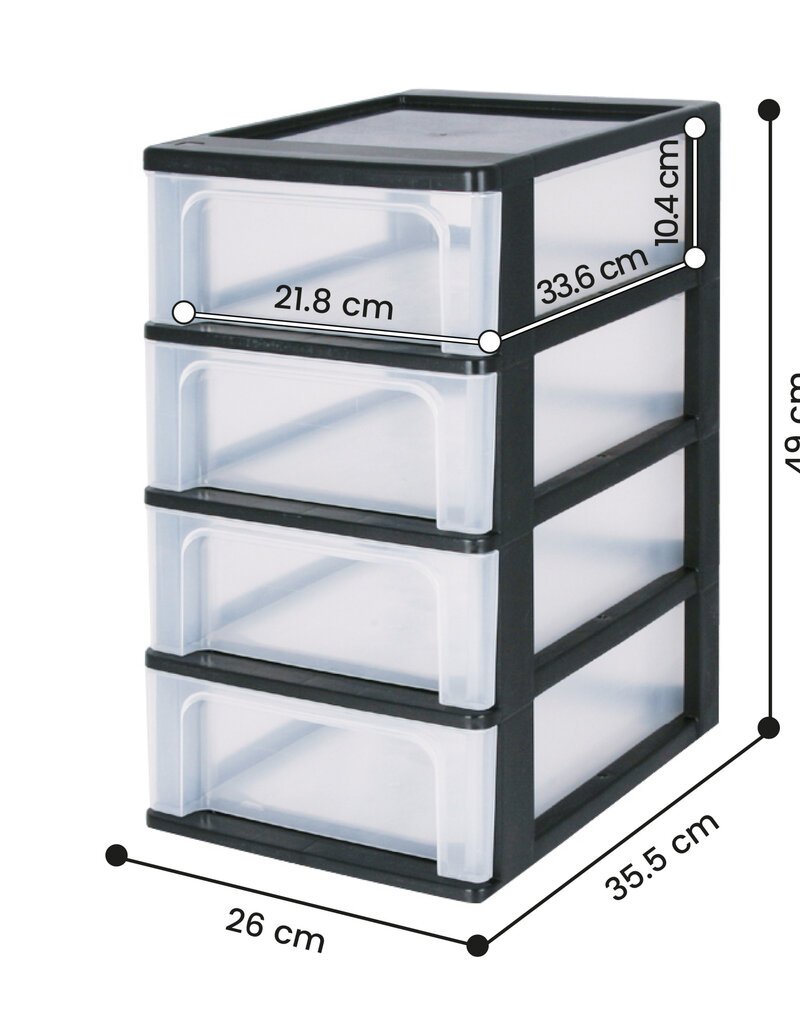 IRIS Organizer Chest - 4 drawers - OCH-2004 - Black