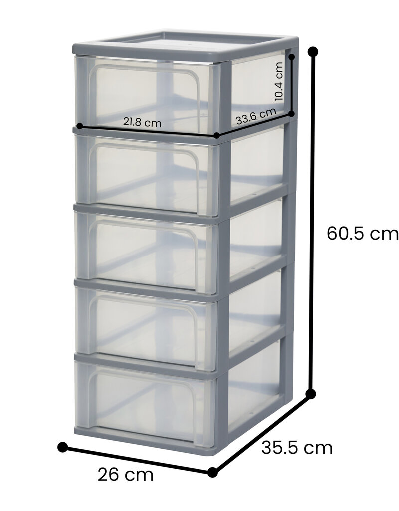 IRIS Design Organizer Chest - 5 drawers - DDOCH-2005 - Grey