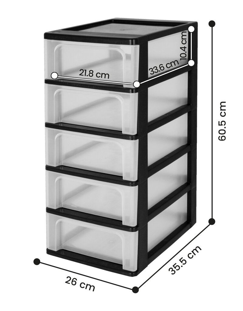 IRIS Organizer Chest - 5 drawers - OCH-2005 - Black