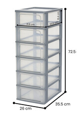 IRIS Organizer Chest - 6 lades - OCH-2006 - Grey