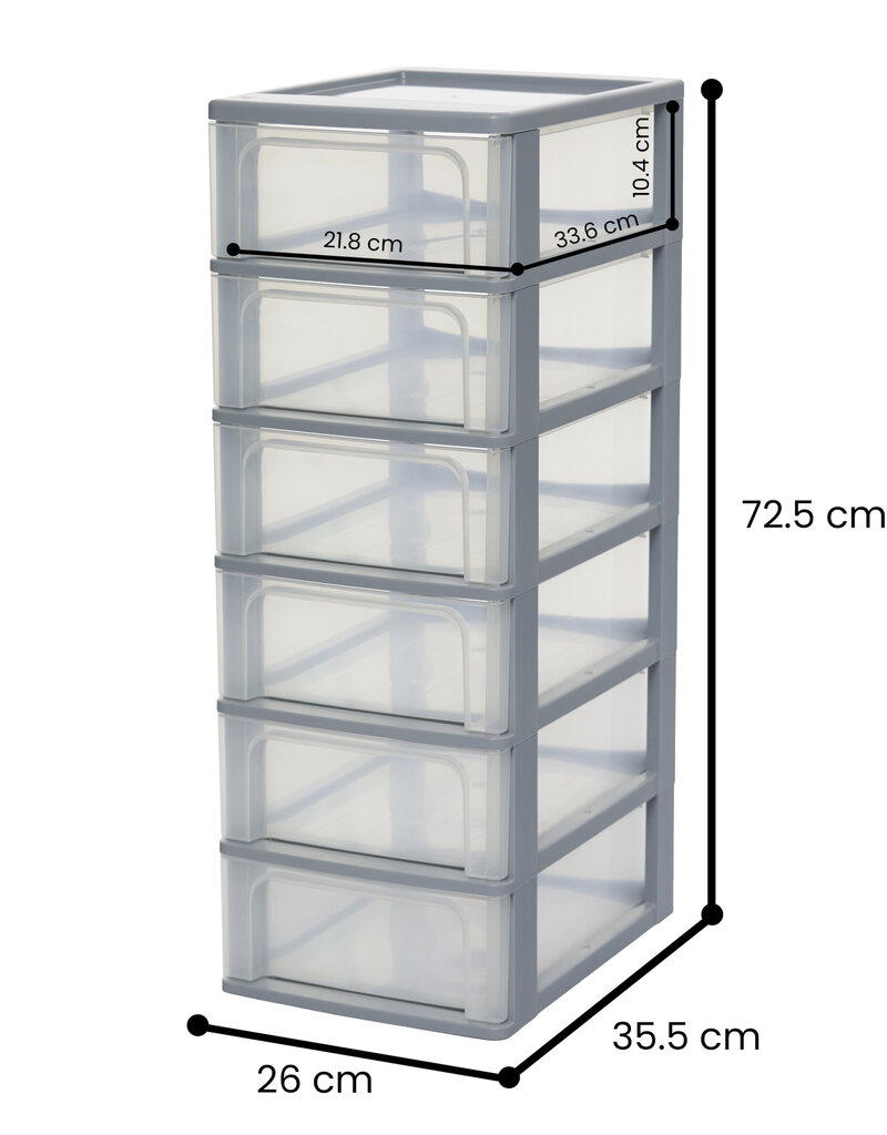 IRIS Organizer Chest - 6 lades - OCH-2006 - Grey