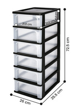 IRIS Organizer Chest - 6 drawers - OCH-2006 - Black