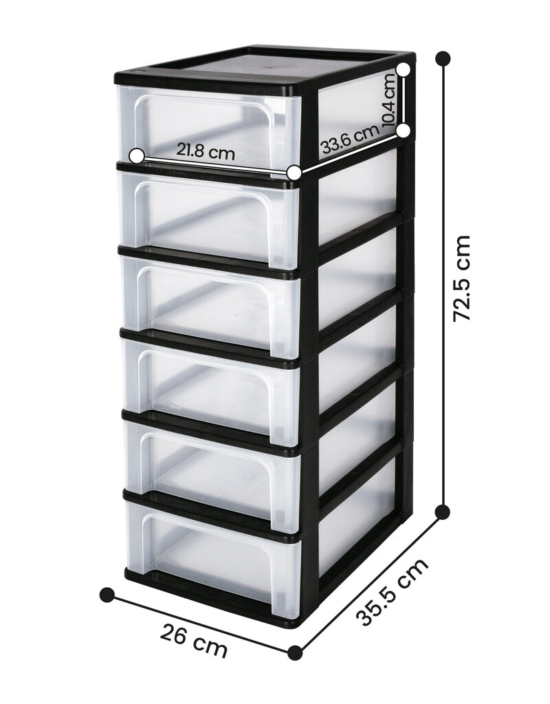 IRIS Organizer Chest - 6 lades - OCH-2006 - Black