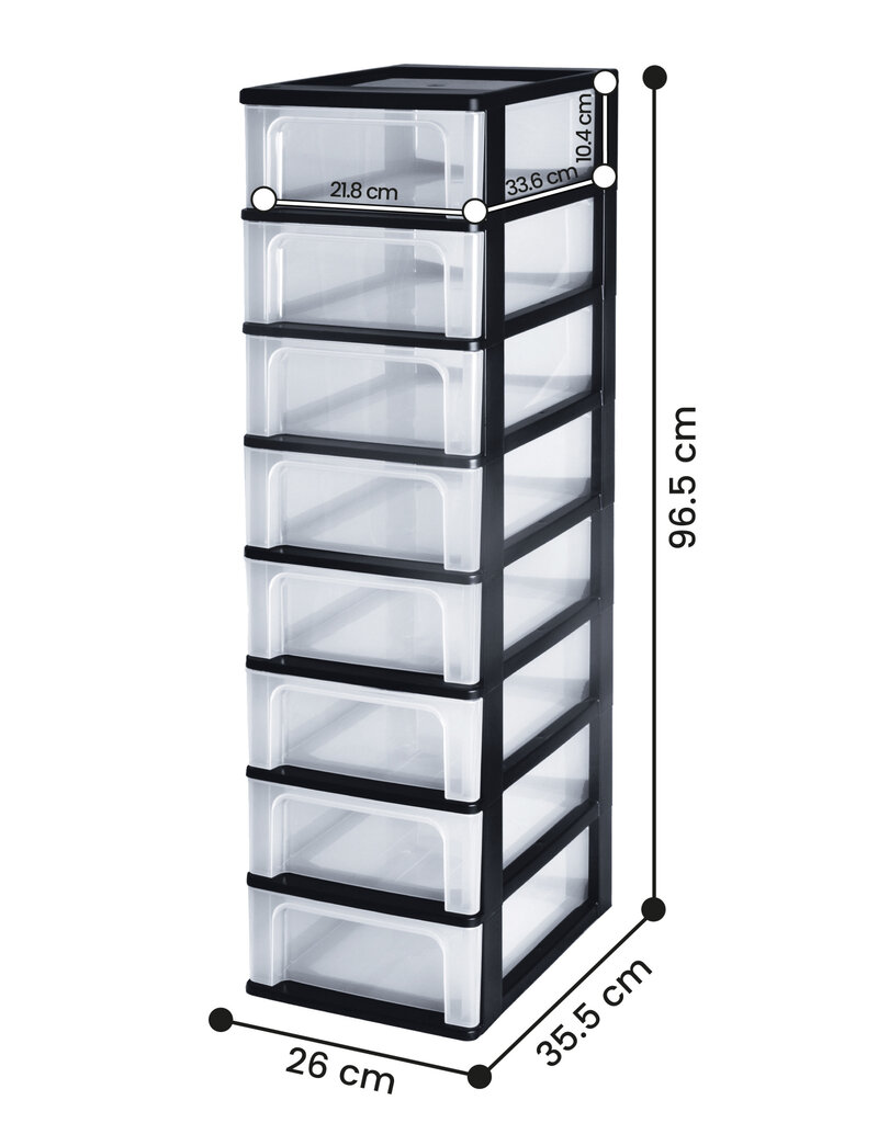 IRIS Organizer Chest - 8 drawers - OCH-2008 - Black