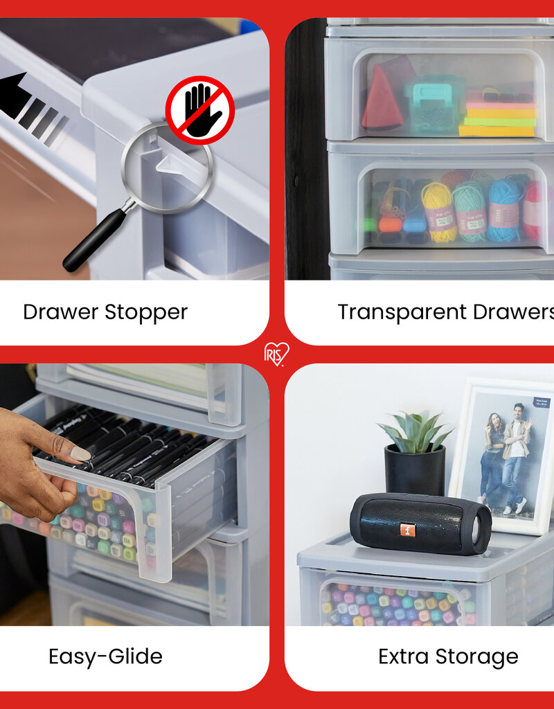 IRIS Organizer Chest - 3 lades - OCH-2030 - Grey