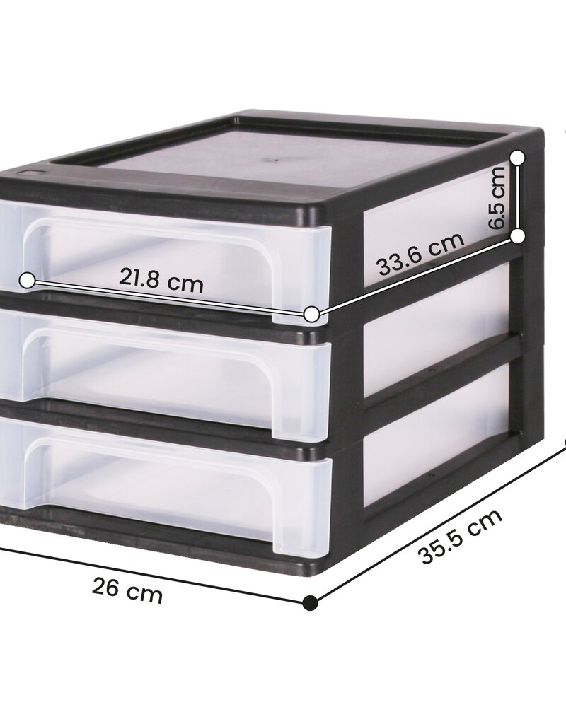 IRIS Organizer Chest - 3 lades - OCH-2030 - Black