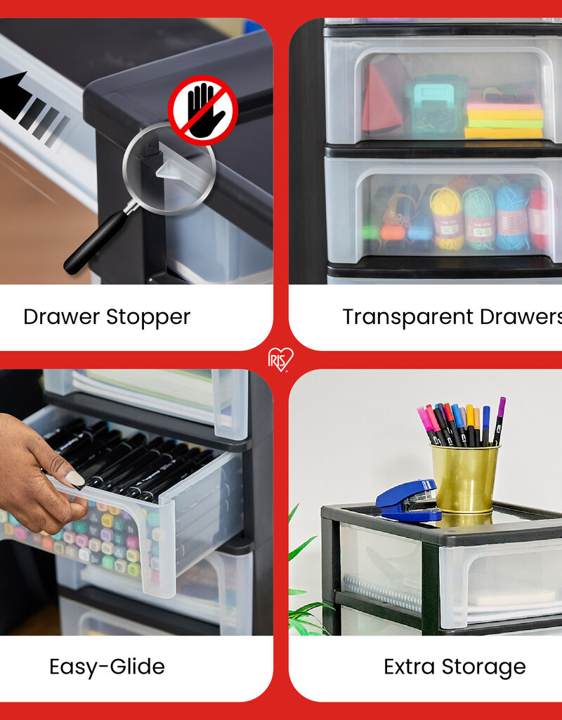 IRIS Organizer Chest - 3 lades - OCH-2030 - Black