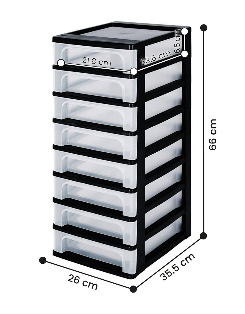 IRIS Organizer Chest - 8 drawers - OCH-2080 - Black