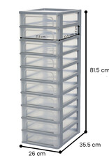 IRIS Organizer Chest - 10 drawers - OCH-2100 - Grey