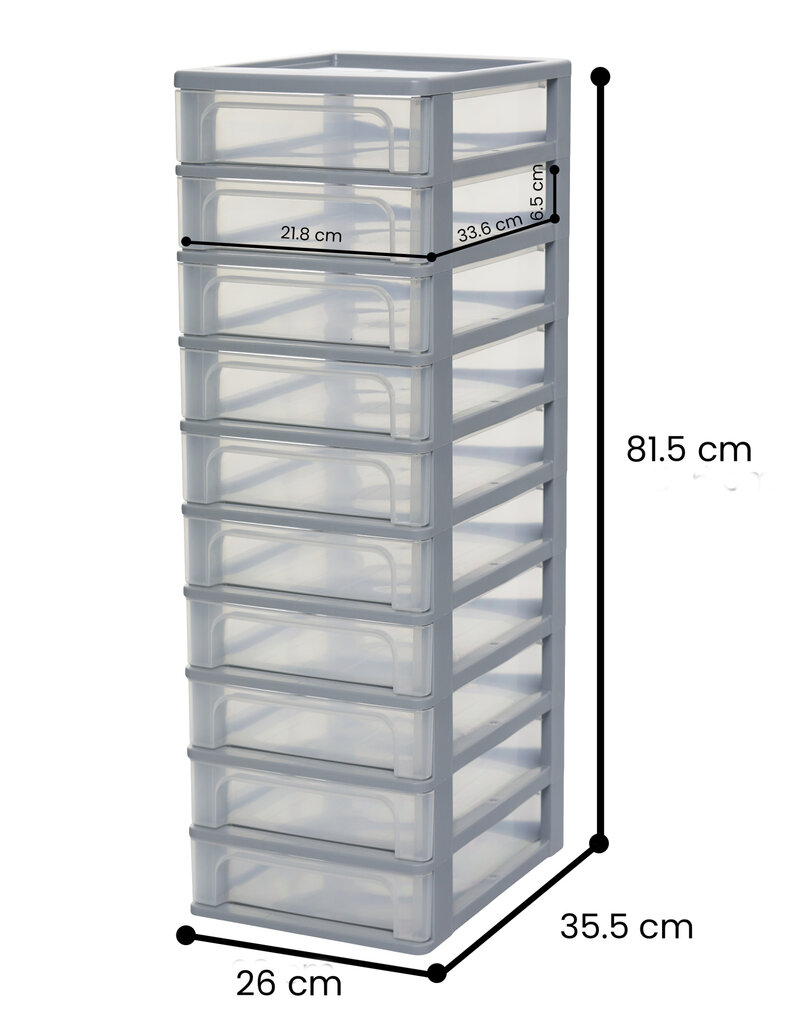 IRIS Organizer Chest - 10 lades - OCH-2100 - Grey