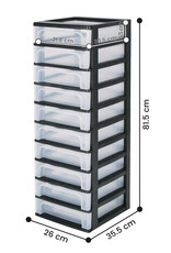 IRIS Organizer Chest - 10 drawers - OCH-2100 - Black