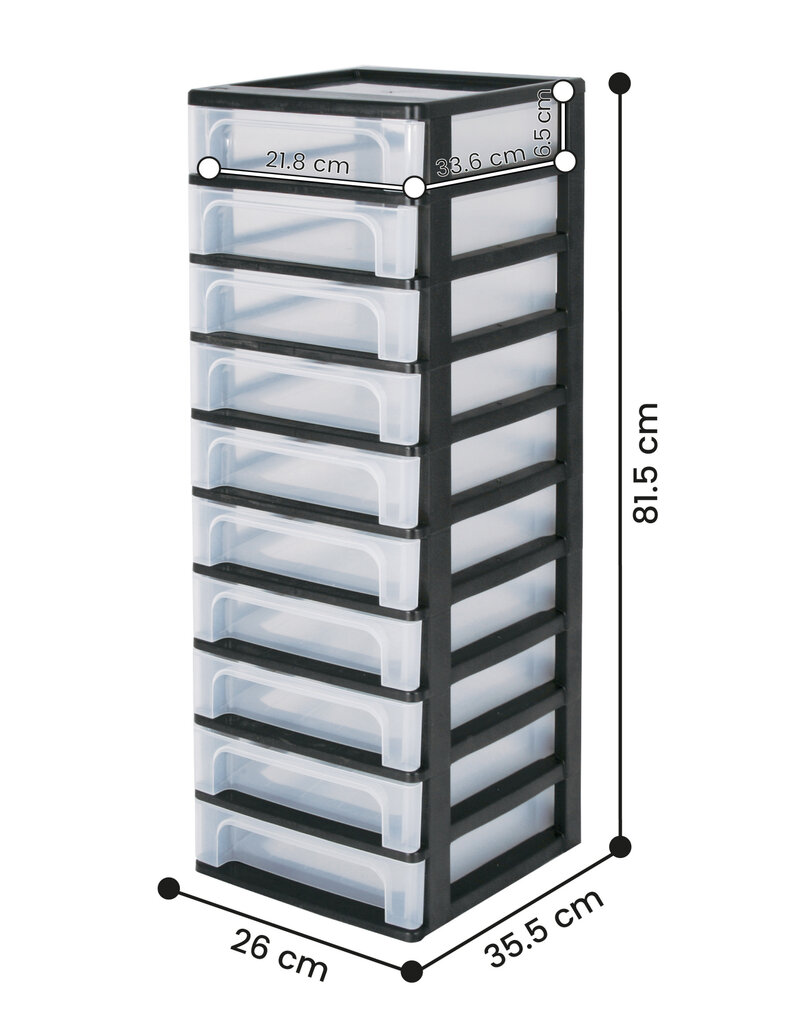 IRIS Organizer Chest - 10 lades - OCH-2100 - Black