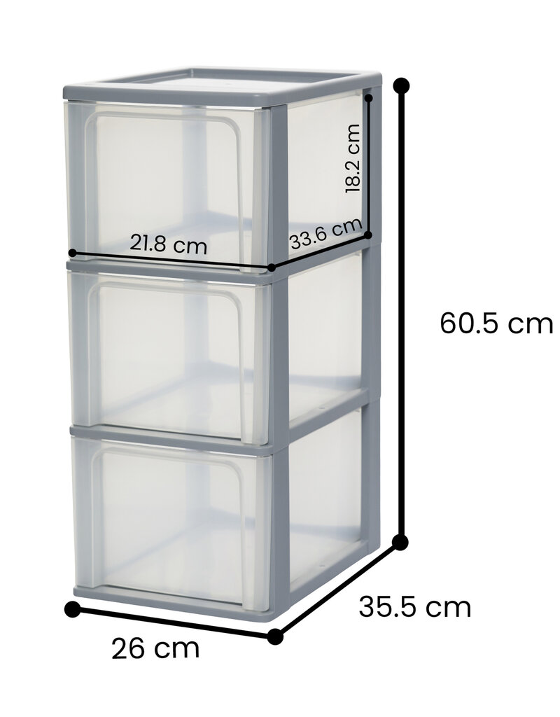 IRIS Organizer Chest - 3 lades - OCH-2300 - Grey