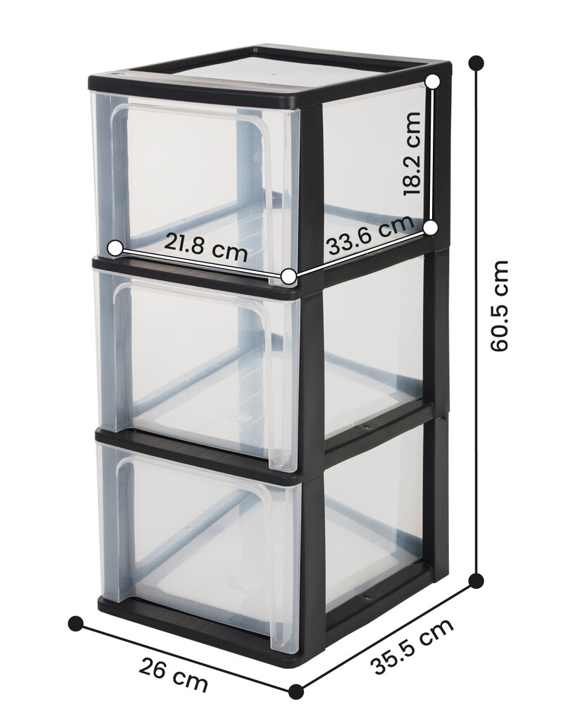 IRIS Organizer Chest - 3 lades - OCH-2300 - Black