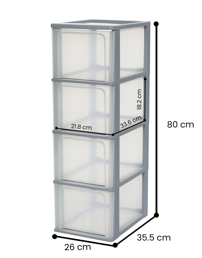 IRIS Organizer Chest - 4 lades - OCH-2400 - Grey