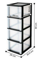 IRIS Organizer Chest - 4 drawers - OCH-2400 - Black