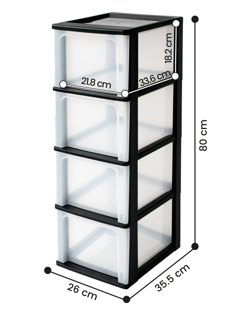 IRIS Organizer Chest - 4 drawers - OCH-2400 - Black