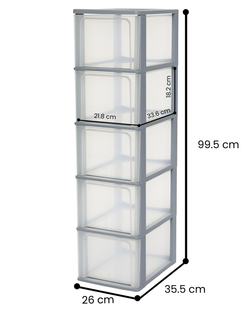 IRIS Organizer Chest - 5 drawers - OCH-2500 - Grey