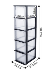 IRIS Organizer Chest - 5 lades - OCH-2500 - Black