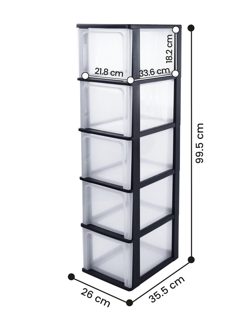 IRIS Organizer Chest - 5 lades - OCH-2500 - Black