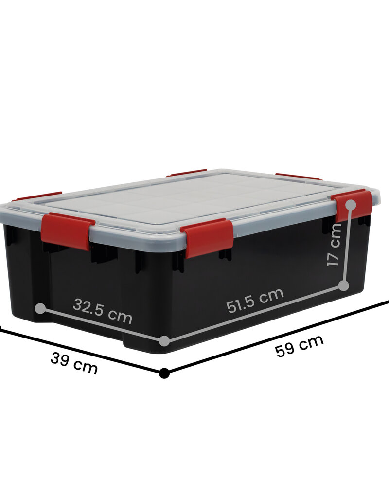 IRIS Air Tight Box - 30 liter - set van 6 - AT-LS - Black