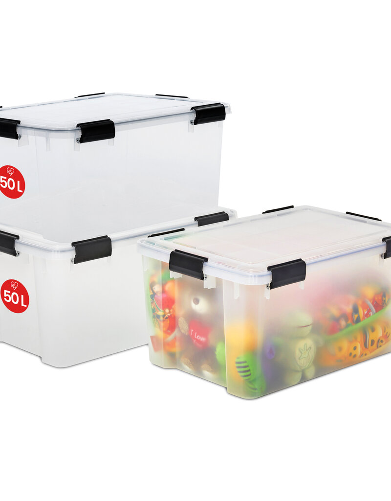 IRIS Air Tight Box - 50 liters - set of 3 - AT-L - Transparent