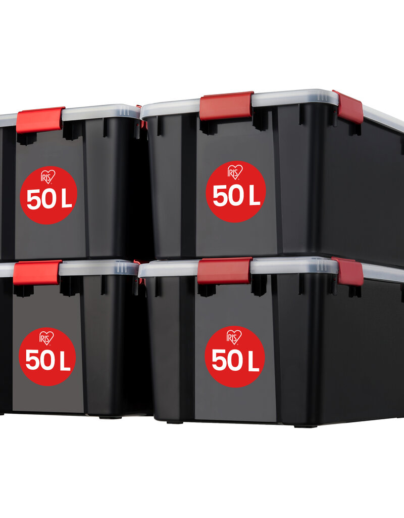 IRIS Air Tight Box - 50 liters - set of 4 - AT-L - Black
