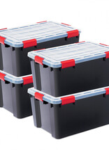 IRIS New Air Tight Box - 50 liters - set of 4 - DDAT-L - Black