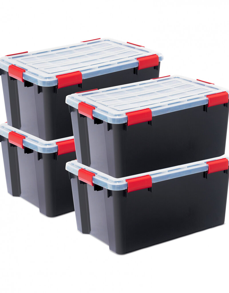 IRIS New Air Tight Box - 50 liters - set of 4 - DDAT-L - Black