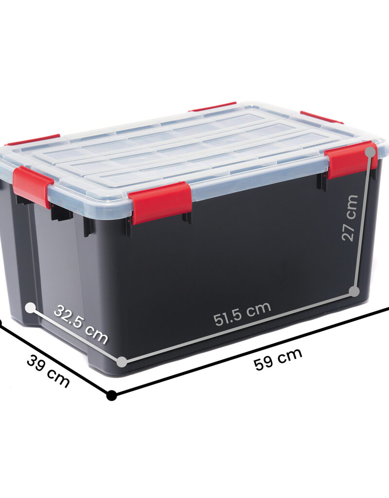 IRIS New Air Tight Box - 50 liters - set of 4 - DDAT-L - Black
