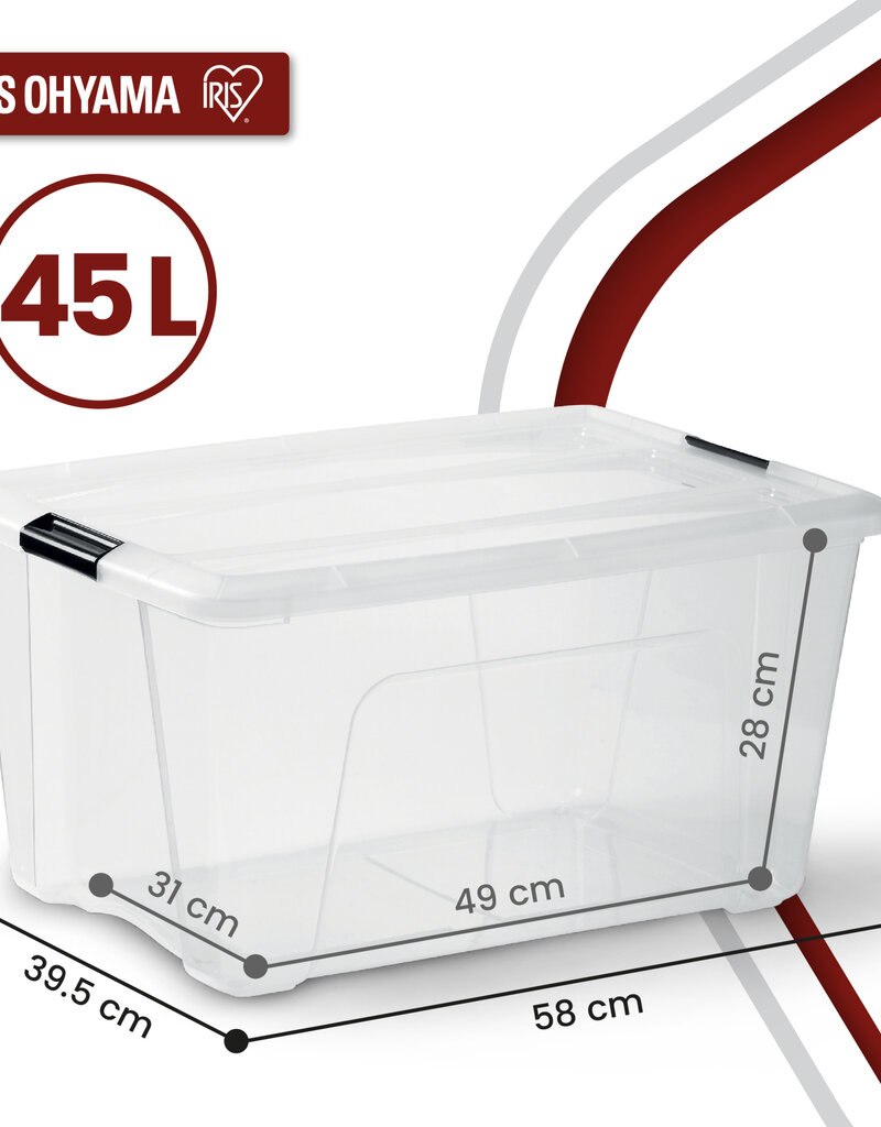 IRIS New Top Box - 45 liter - set van 6 - NTB-45 - Transparant