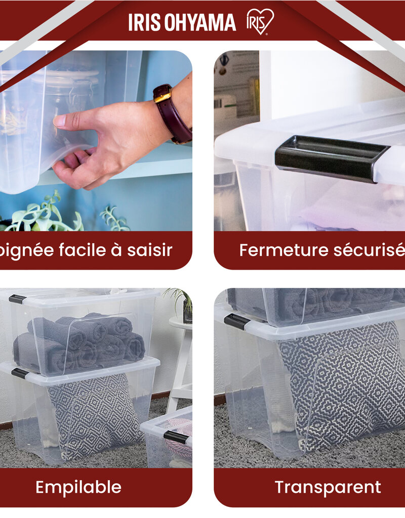 IRIS New Top Box - 60 liter - set van 4 - Transparant