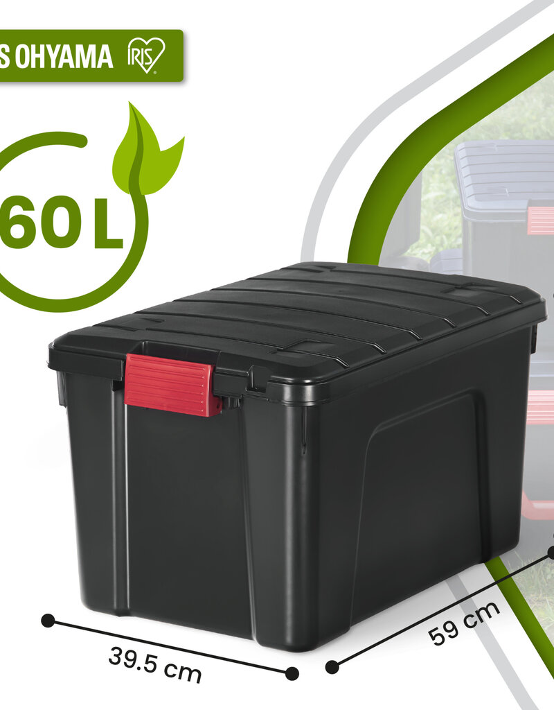 IRIS Store It All Box - 60 liters - set of 3 - SIA-60 - Black